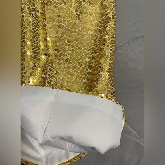 Gold Sequined Women's Pantsuit Jacket Pants Size Large NWT Fully Lined - Picture 15 of 16